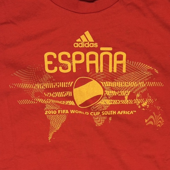 Adidas ESPANA 2010 FIFA World Cup South Africa Mens XXL Red T-Shirt - Picture 3 of 12